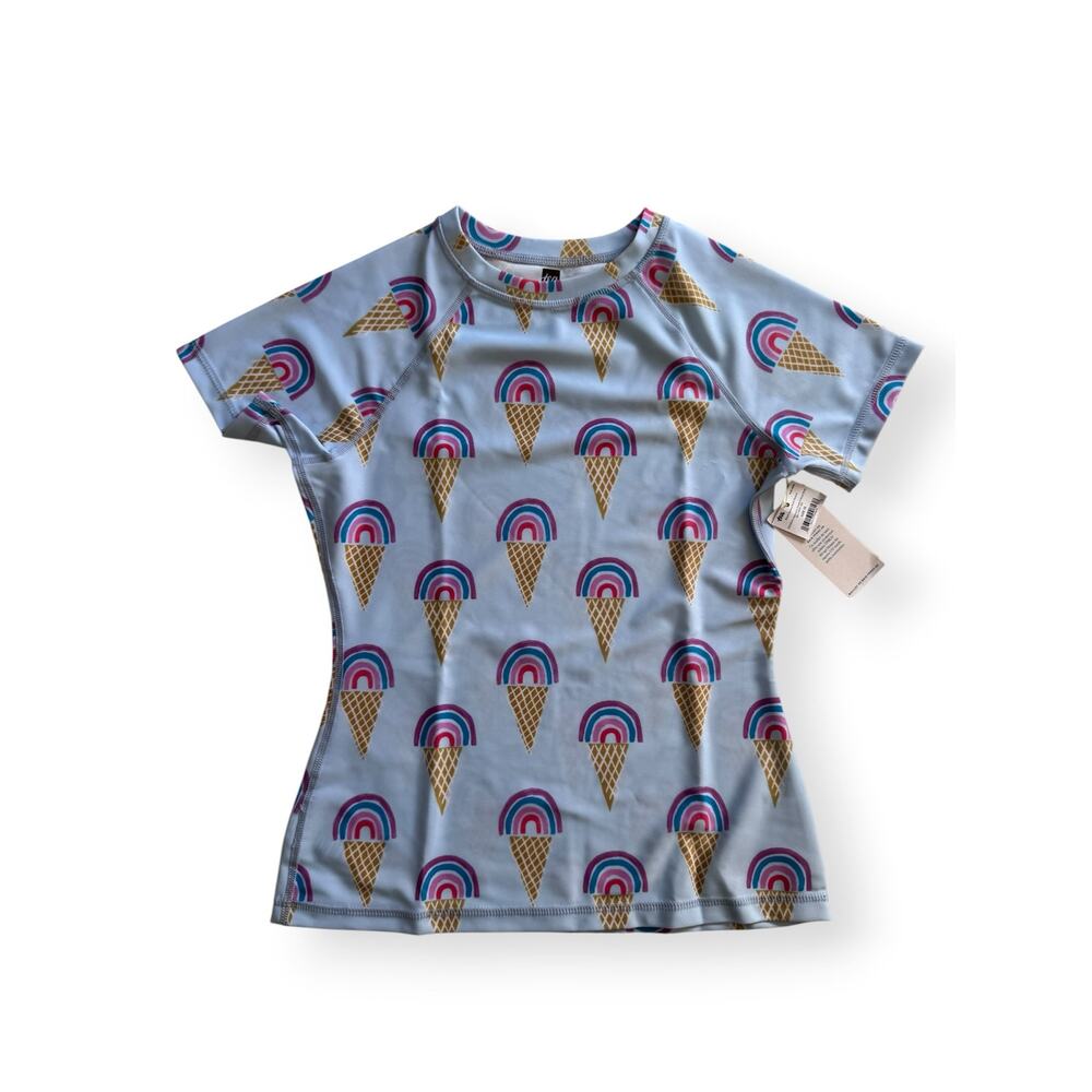 NWT Tea Collection rainbow cones rash guard
